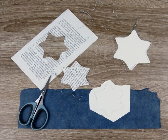 Sterne aus Draht, Papier und alten Büchern | heiterundhurtig.de