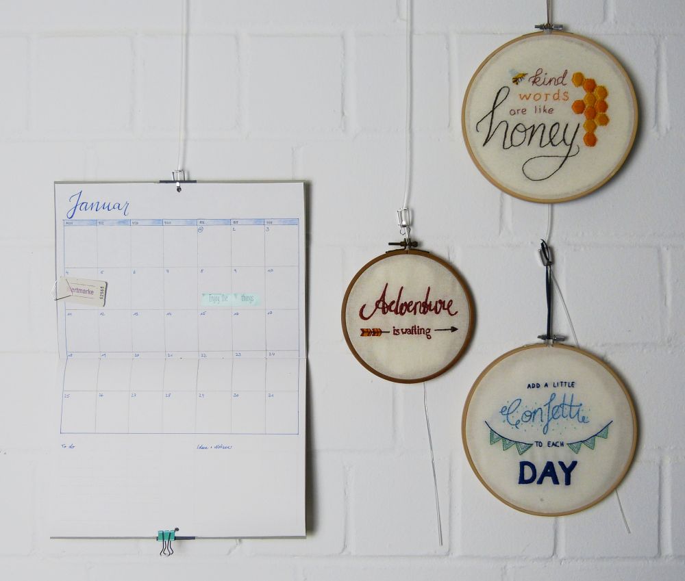 DIY Monatsplaner für die Wand und für den Schreibtisch